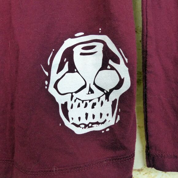Chronic Clothing Chronic Cellars Shirt Women M Burgundy LS Graphic Logo Skull - Picture 10 of 13